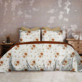 Golden Bloom Printed Bedsheet