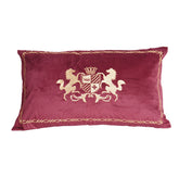 Royal Red Designer Cushion – Horse Emblem Embroidery
