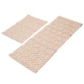 Sands of Shine – Diamond Interlink Runner in Light Beige