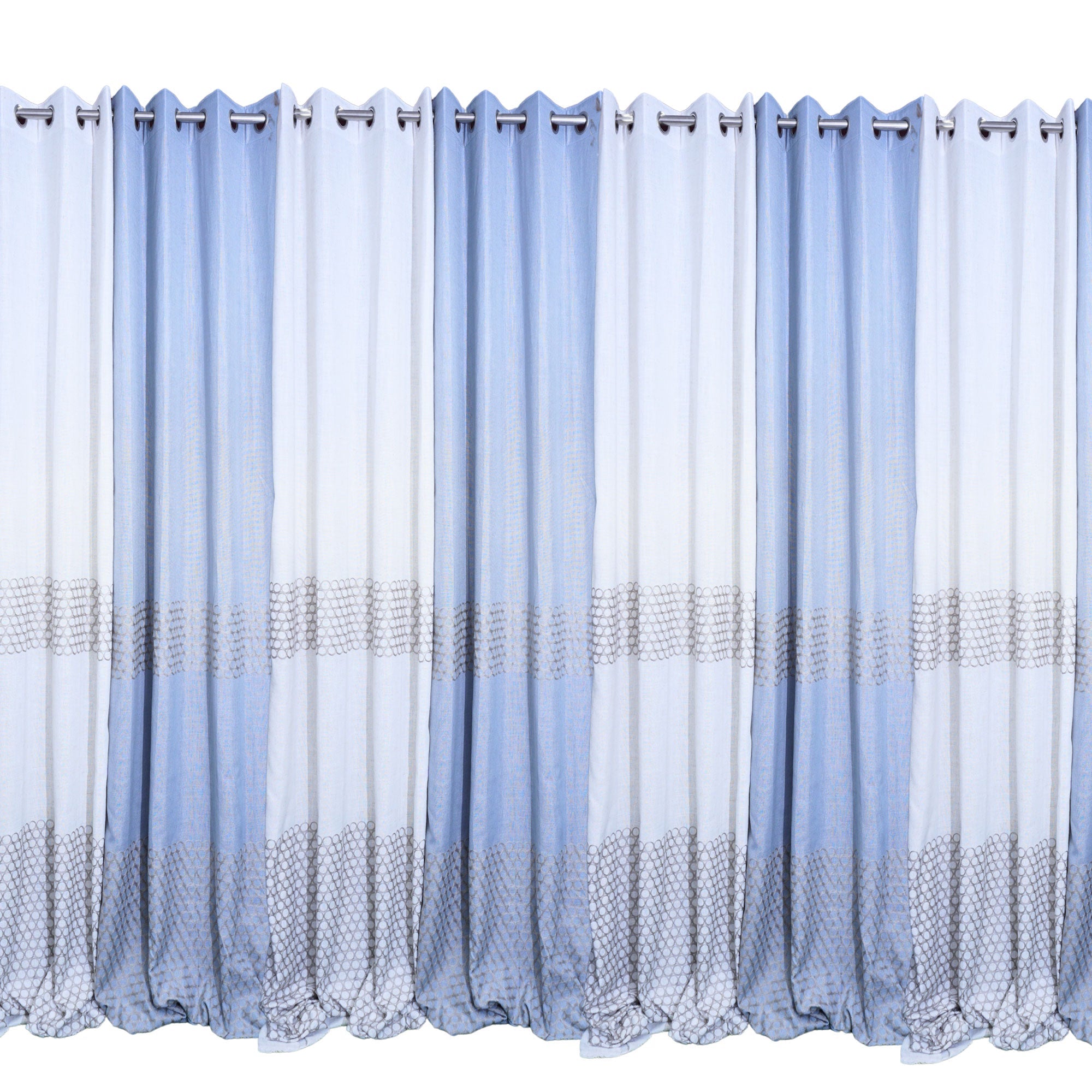 Mist Circles Soft Blue Curtain