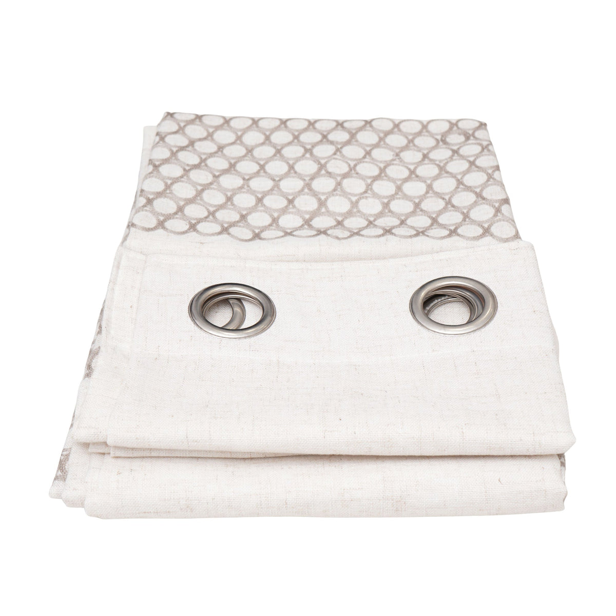 Mist Circles Ivory White Curtain