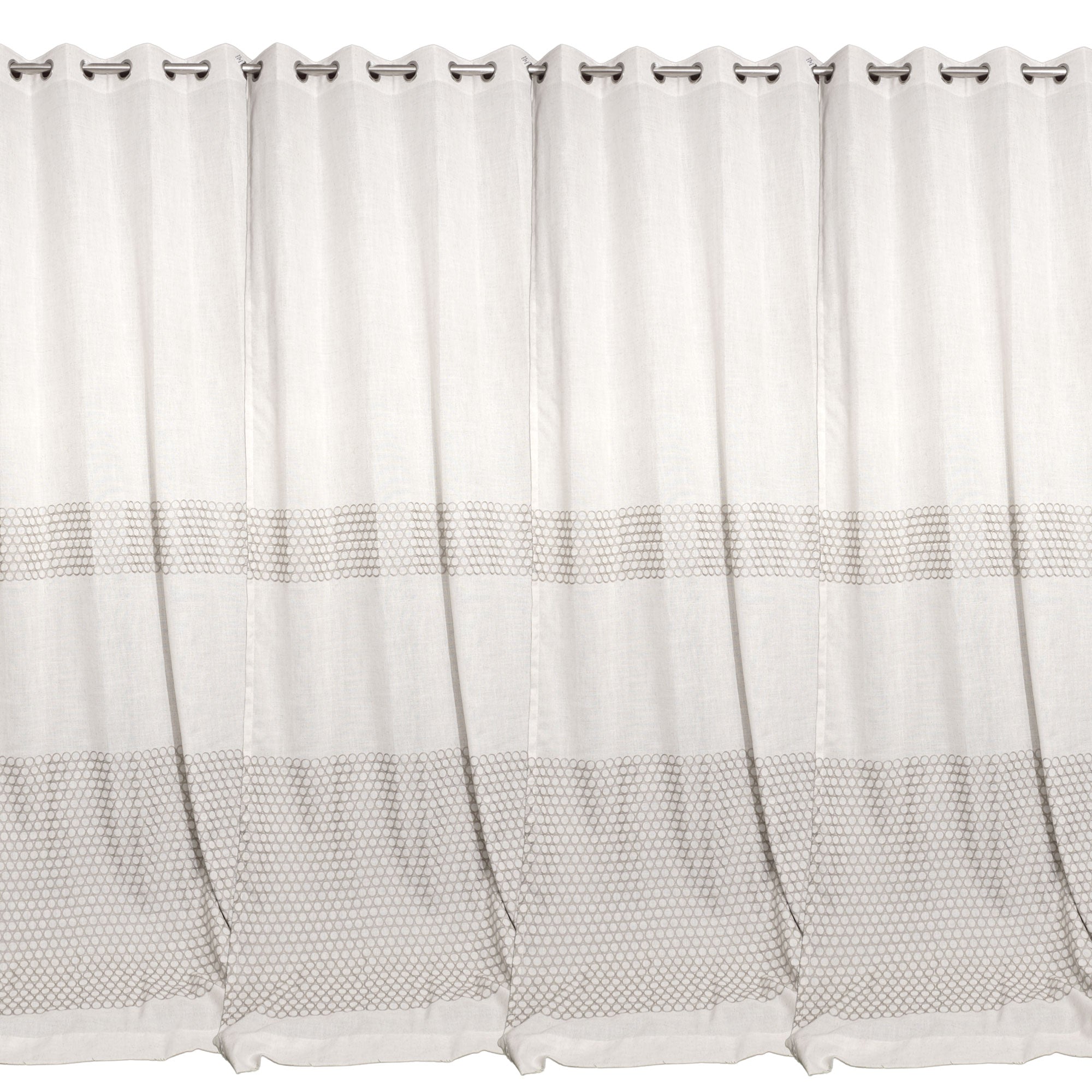 Mist Circles Ivory White Curtain