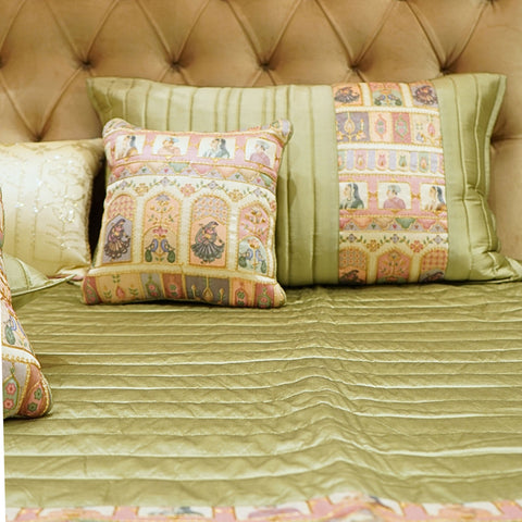 Kalamkari Palace – Traditional Art Bedding Set