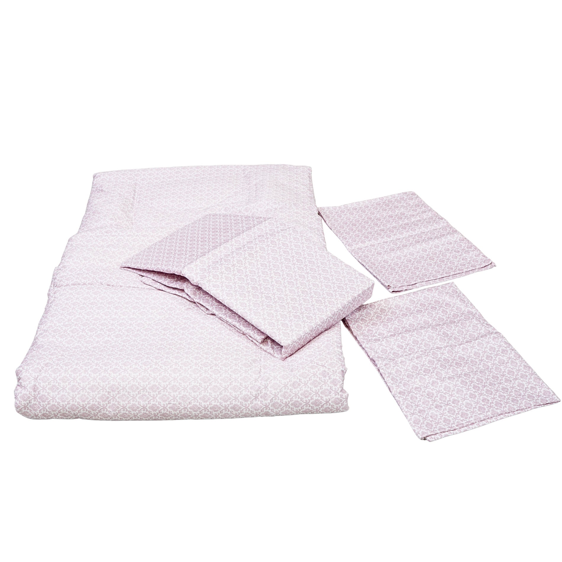 Premium Blush Pink Diamond-Quilted Comforter Set