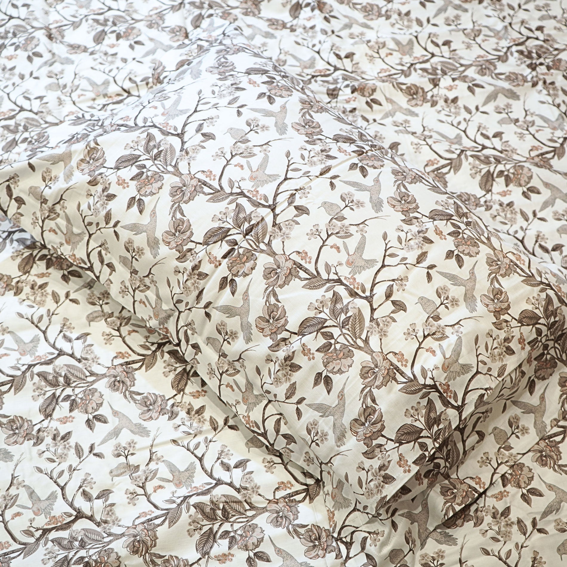 Mocha Garden Printed Bedsheet