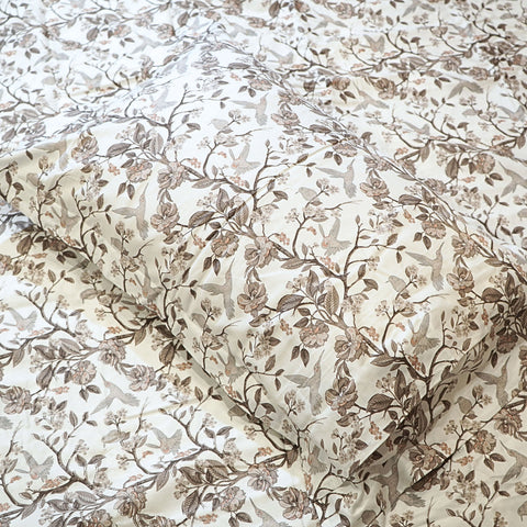 Mocha Garden Printed Bedsheet