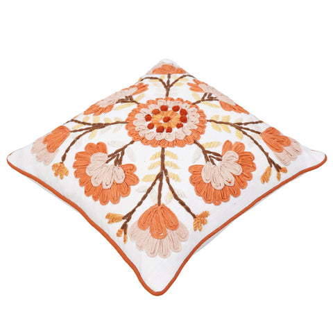 Orange Bloom Cushion – Big & Small Floral Motifs