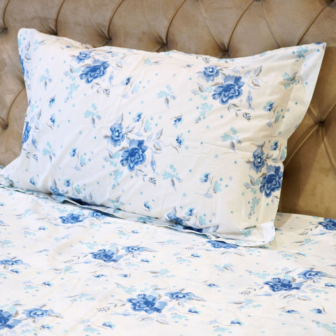 Blue Breeze Printed Bedsheet