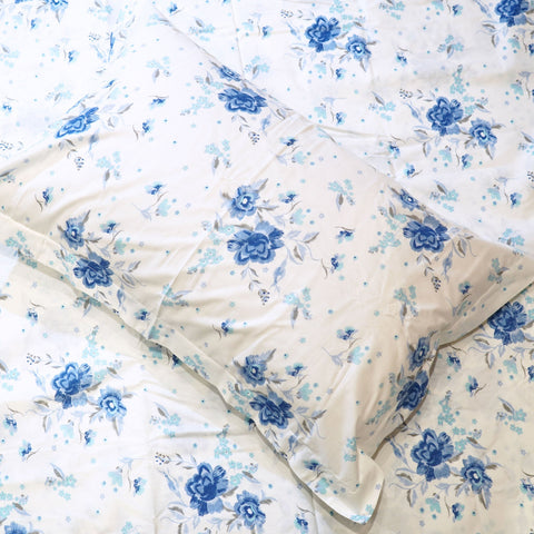 Blue Breeze Printed Bedsheet