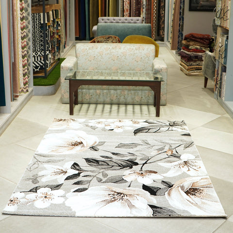 Floral Elegance Carpet – Beige Bloom