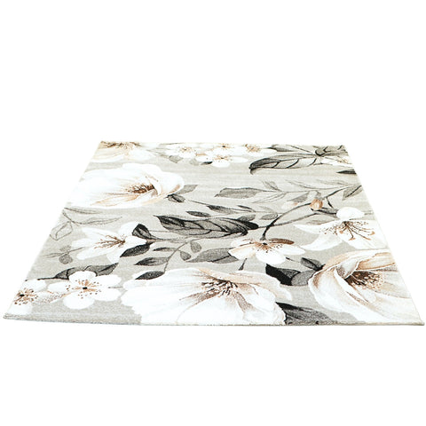 Floral Elegance Carpet – Beige Bloom