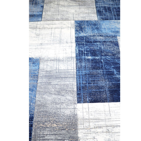 Modern Grid Carpet – Navy Stone Blocks