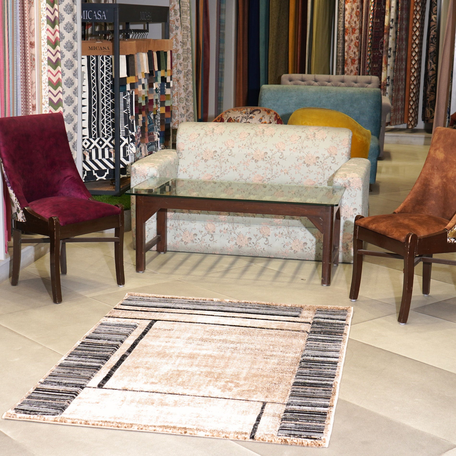 Classic Beige Luxe Carpet – Velvet Texture