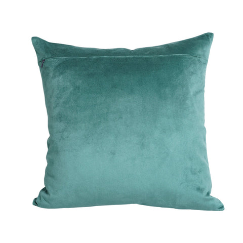 Sea Green Designer Cushion – Bee & Floral Embroidery