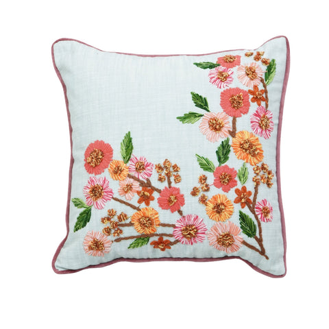 Side-L Pattern Cushion – Corner Bloom Embroidery