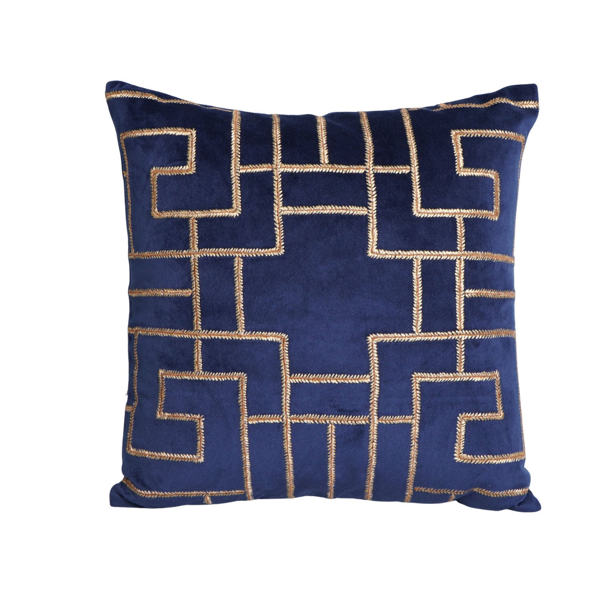 Dark Rich Blue Square – Interlinked Line Pattern