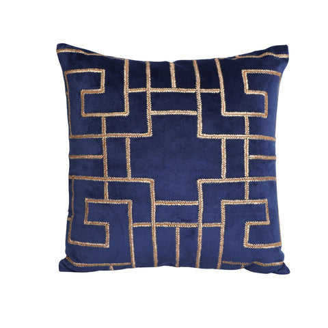 Dark Rich Blue Square – Interlinked Line Pattern