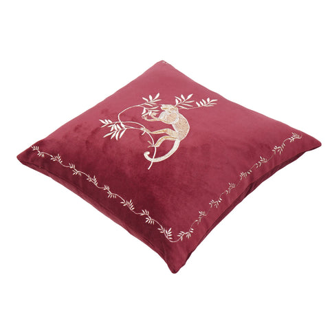 Royal Red Designer Cushion  – Chameleon Embroidery