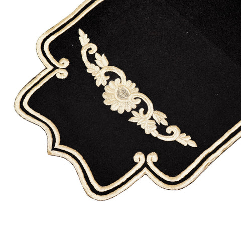 Noir Regal – Embroidered Black Table Runner