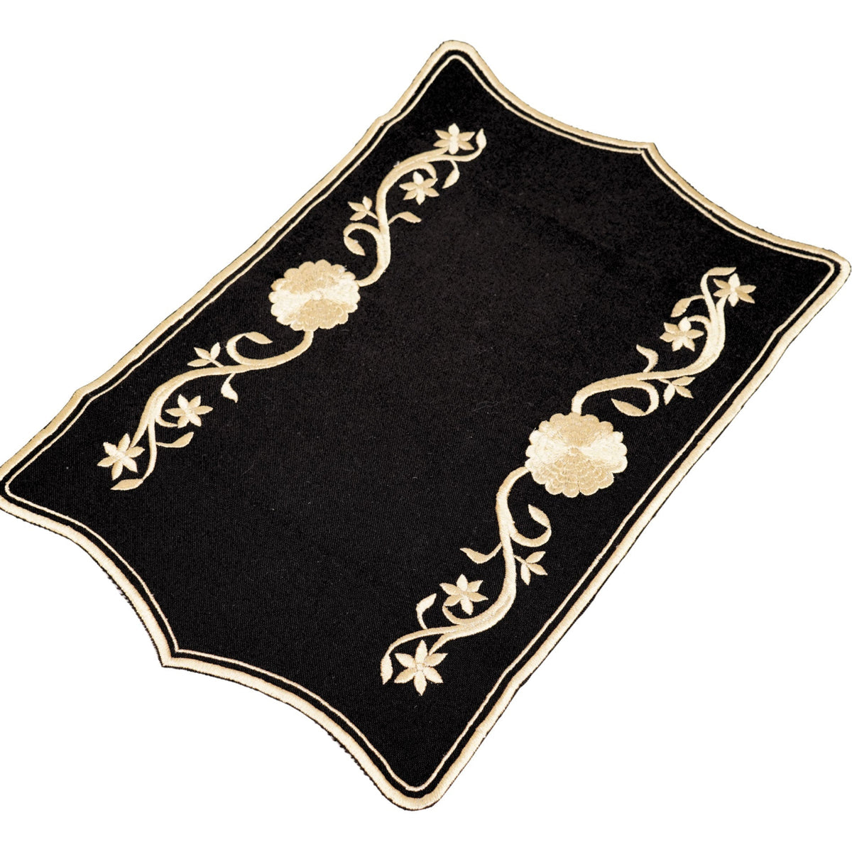 Noir Regal – Embroidered Black Table Runner